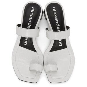Alexander Wang White Croc Ellis Heeled Sandals size 7.5